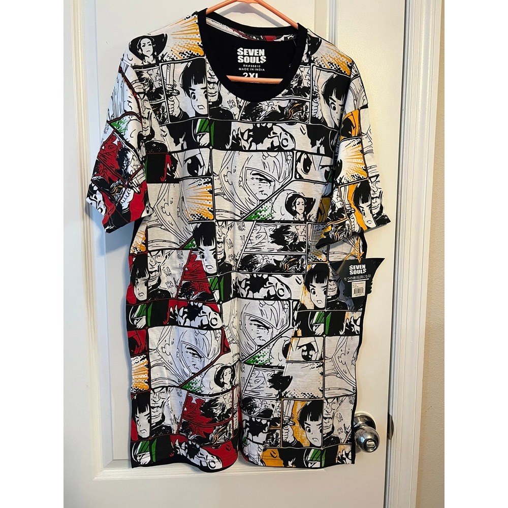Seven Souls Mens Anime Manga All Over Print T-Shirt 2XL Comic Tee